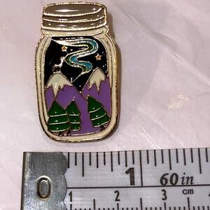 Jar Mountains Camp Camping Goat Pin Brooch